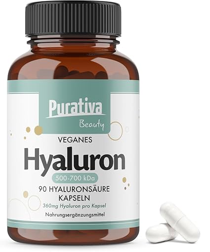 Hyaluronsäure Kapseln hochdosiert mit 360mg - 500-700kDa - Einführungspreis - 90 Stück (für 3 Monate) - Höchste Dosierung - r