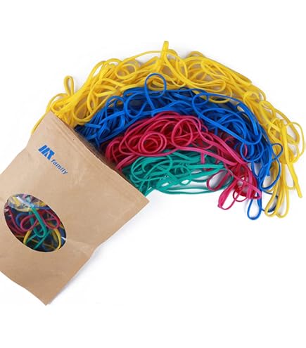 Assorted Mixed 200 Pcs 1.5\" 38mm Elastic Wide Money Rubber Bands - Stationery Holder & Thermostability - Strong Elastic Bands For Office Supplies