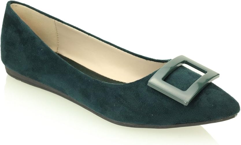 dark green ladies flat shoes