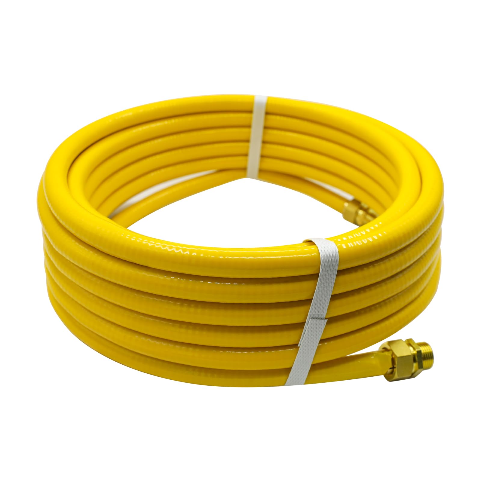 Photo 1 of FATAWKC CSST 3/4" Gas Line 33 ft Corrugated Stainless Steel Tubing Flexible Gas Line 3/4inch Natural Gas Hose Pipe Kit with 2 Pack 1/2" x 3/4" NPT Male Pipe Adapter Fittings