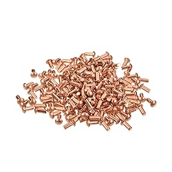 Aicosineg 200pcs 0.16" Length Copper Solid Rivets