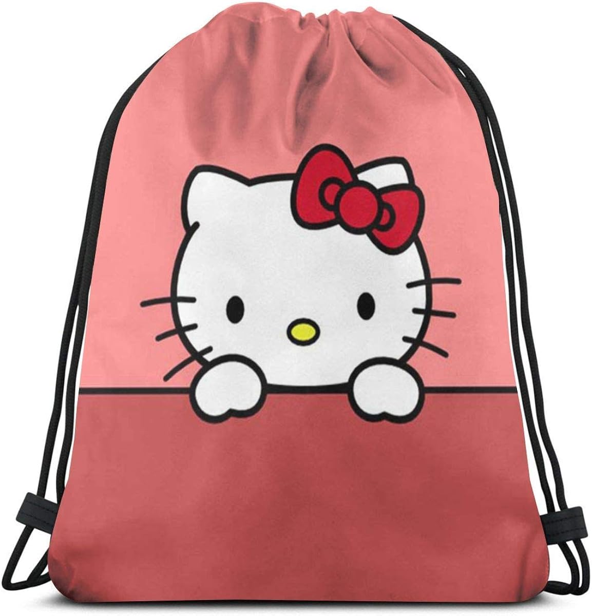 Classic Drawstring BagPink Hello Kitty Gym Backpack Shoulder Bags