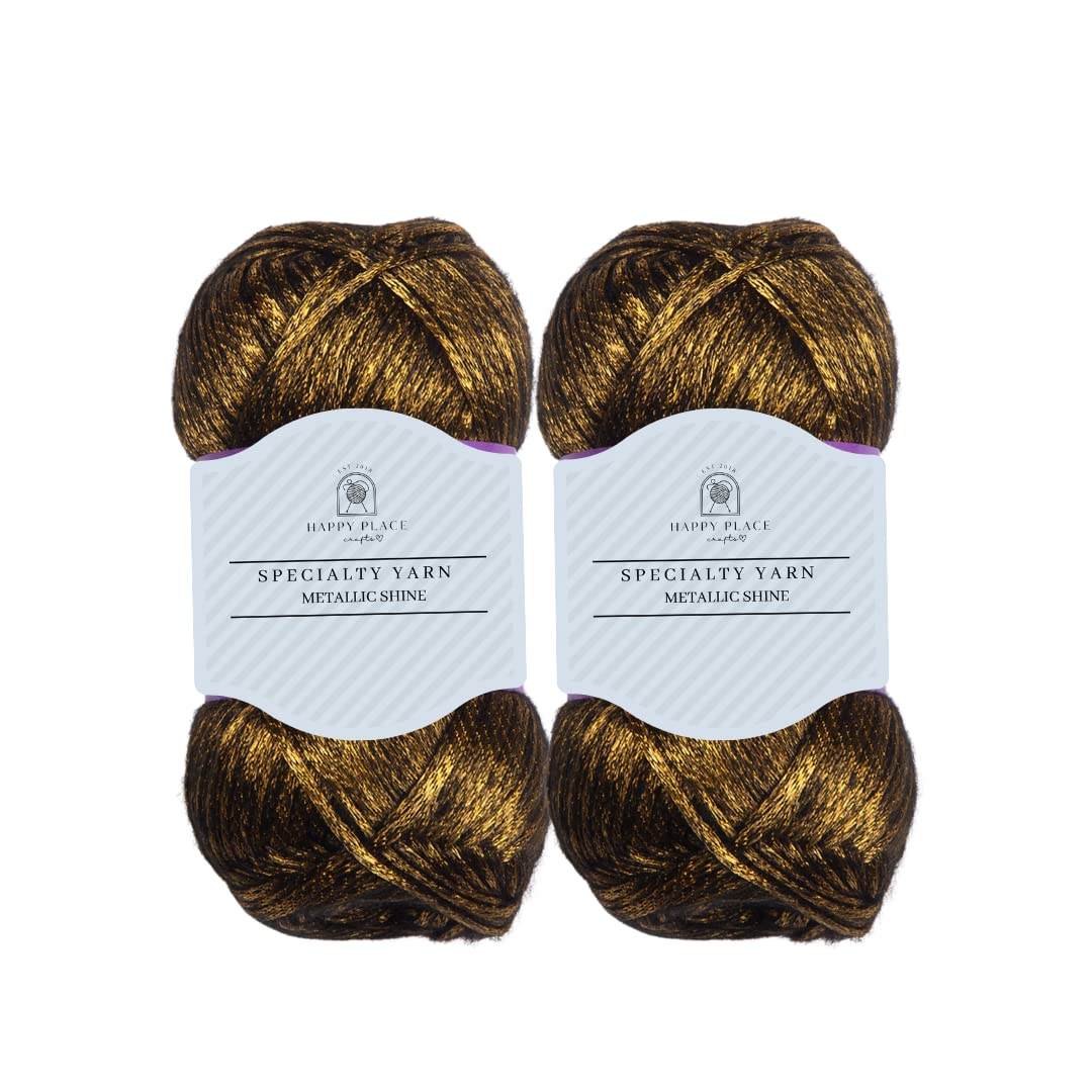2PK Metallic Shine Yarn, Bulky, Wool Yarn, Silky