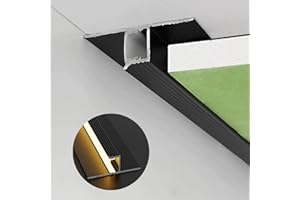 JARBIH 1M/3.3ft Suspended Ceiling Aluminum Profile, Z-Type/T-Type Extremely Narrow Shadow Slit Line Lamp, Groove Decorative Strip Ceiling Plasterboard Edge LED Strip Channel (T Type- 10PACk)