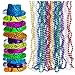 Tigerdoe Party Favors - Neon Hats with Bead Necklaces (Total 48 PC) - Neon Glow Hats - 80s Theme Party Supplies