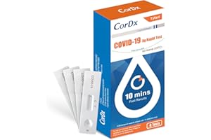 CorDx TyFast at Home COVID 19 Antigen Rapid Test Kit, Easy, Accurate, Fast Results in 10 Minutes. (4-Pack)
