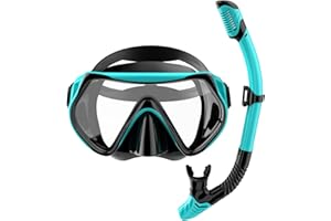 Snorkeling Gear for Adults, Dry-Top Snorkel Set Scuba Diving mask, 180°Panoramic Wide View Professional Snorkeling Gear Breat
