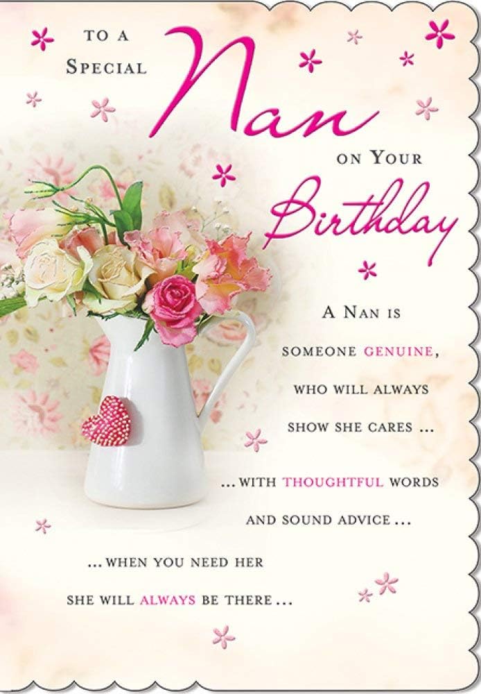 Piccadilly Greetings Piccadilly Greetings Traditional Birthday Card Nan - 7 x 5 inches, oak