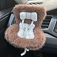 SwiftServ Doll Car Seat for 17cm Dolls with Air Vent Clip and Desktop Stand, Cute and Functional Car Ornament for Blind Box Doll Fans, Collectors (Brown)