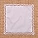 Milesky White Wedding Cotton Handkerchiefs Lace Edges 10 Inches (Pack of 12)
