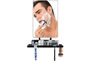 FKEBGDSU Shower Mirror,Mirror for Shower with Razor Holder,Adjustable Shower Shave Mirror for Men and Women,NO-Drilling,Removable,Shatterproof &Waterproof with 2 Adhesive Hooks