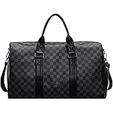 Travel Duffel Bag, PU Leather, Gym, Handheld, Messenger Bag, Foldable, Weekender Bag with Shoe Compartment, Business Travel, Waterproof Tote Bag, 40L.