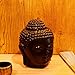 Omonic Porcelain Zen Garden Yoga Meditation Black Thai Buddha Head Statue Essential Oil Burner Home Decor (Black)