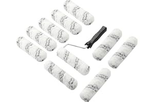 KUPOO Paint Roller 6 Inch 3/4 in Roller Naps,High-Density Microfiber Mini Roller with Frame,11 Piece Small Paint Roller Tool Kit for Oil and Water Based Paints, House Painting Supplies & DIY Craft Use