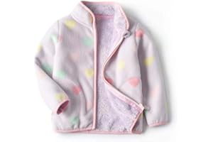 Feidoog Toddler Kids Polar Fleece Warm Jacket Baby Boys Girls Autumn Winter Zip-up Lightweight Long Sleeve Jacket