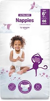 By Amazon Ultra Dry Nappies Size 6+ 66 Nappies With Channels