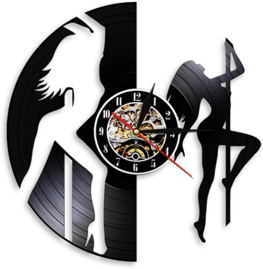 Zhangjianfeia Vinyl Clock Sexy Chick Striptease Element Fantasy Led Clock Anime Movie Record Wall Clock Silent Quartz Home Decoration 12 Inch Amazon Co Uk Kitchen Home