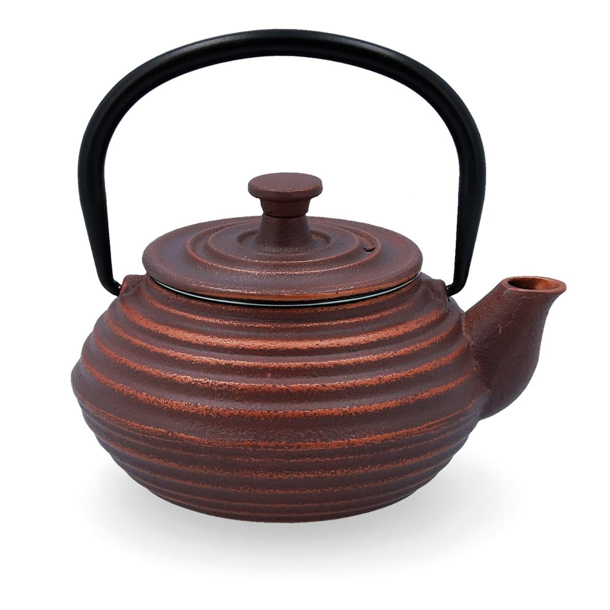 Quid Serenia Cast Iron Teapot with Stainless Steel Filter, 30 cl, Suitable for All Hobs, Metal, Brown