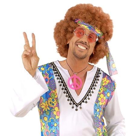 Hippie Brille John Lennon Hippiebrille Rosa runde Sonnenbrille Retro 74er Jahre Retrobrille 64er Jahre Partybrille Flower Pow