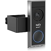 Anti-Theft Video Doorbell Mount Compatible with Eufy E340 - No Drilling Installation, Motion Sensor Unblocked, Adjustable Eufy Doorbell E340 Mount for Houses, Apartments, Rentals (Black)