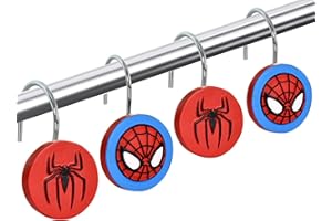 CTOHN 12 Pieces Spider Shower Curtain Hooks Rings, Decorative Shower Hooks for Shower Curtain, Stainless Steel Decorative Shower Hangers Rings for Bathroom