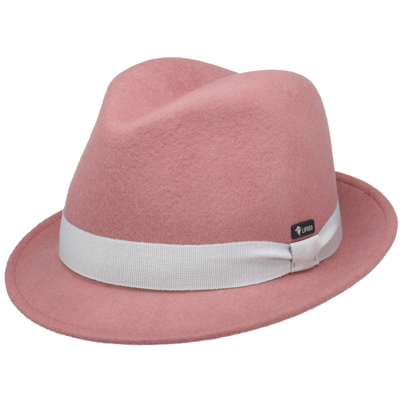 Lipodo Kids Wool Felt Trilby Hat Fedora (One Size - Rose) — image 1
