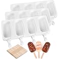 WKNGM Large Silicone Popsicle Molds Set - 3 Molds With Lids, 100 Sticks & Bags, Pink - View #7