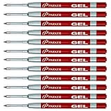 Parker Quink Gel Ink Refills for Rollerball Pens, Medium Point, Red, 12 Total Refills (30529)