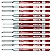 Parker Quink Gel Ink Refills for Rollerball Pens, Medium Point, Red, 12 Total Refills (30529)