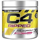 Cellucor C4 Ripped Pre Workout Powder, Thermogenic Metabolism Booster for Men & Women with Green Coffee Bean Extract, Raspberry Lemonade, 30 Servings