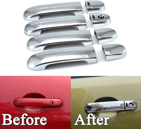 Amazon Com Piaobaige New Car Accessories Fit For Nissan Versa Tiida Latio 2007 2008 2009 2010 2011 Chrome Door Handle Cover Trim Smart Hole Home Kitchen