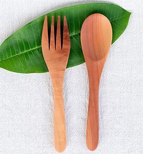 Bali Harvest Handmade Wooden Salad Spoon and Fork | Mahogany Wood | Eco Friendly | Salad Spoon | Stirring Ladle | Vegan Gift