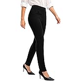 Rammus Womens High Waist Dress Pants with Pockets Business Casual Work Pants for Women Stretchy Skinny Slacks for Office