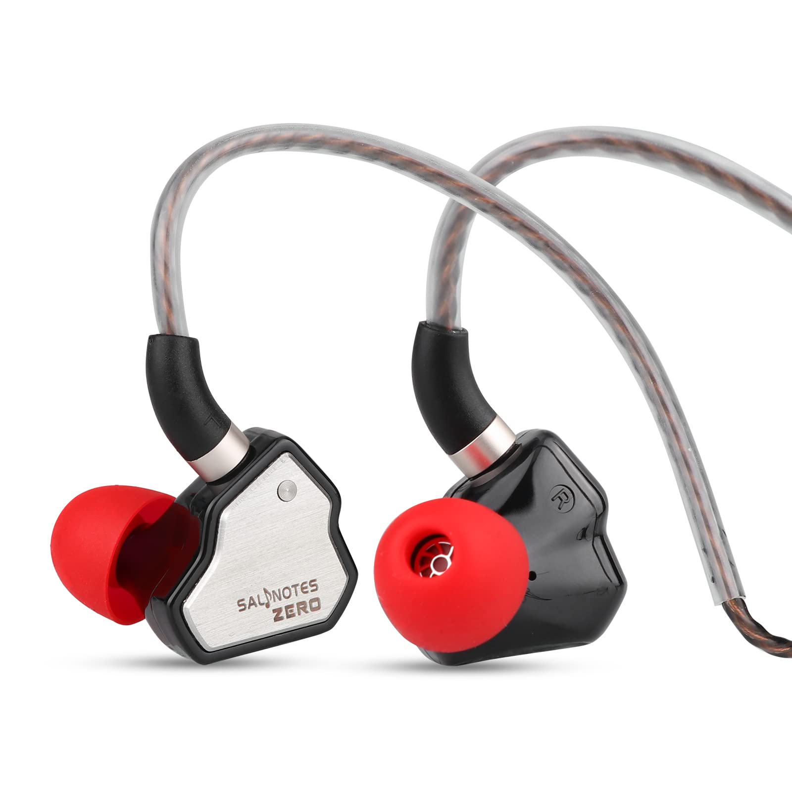 Linsoul 7Hz Salnotes Zero HiFi 10mm Dynamic Driver In-Ear Earphone IEM with Metal Composite Diaphragm Stainless Steel Faceplate Detachable 2Pin OFC Cable (Black, Without Mic) — image 1
