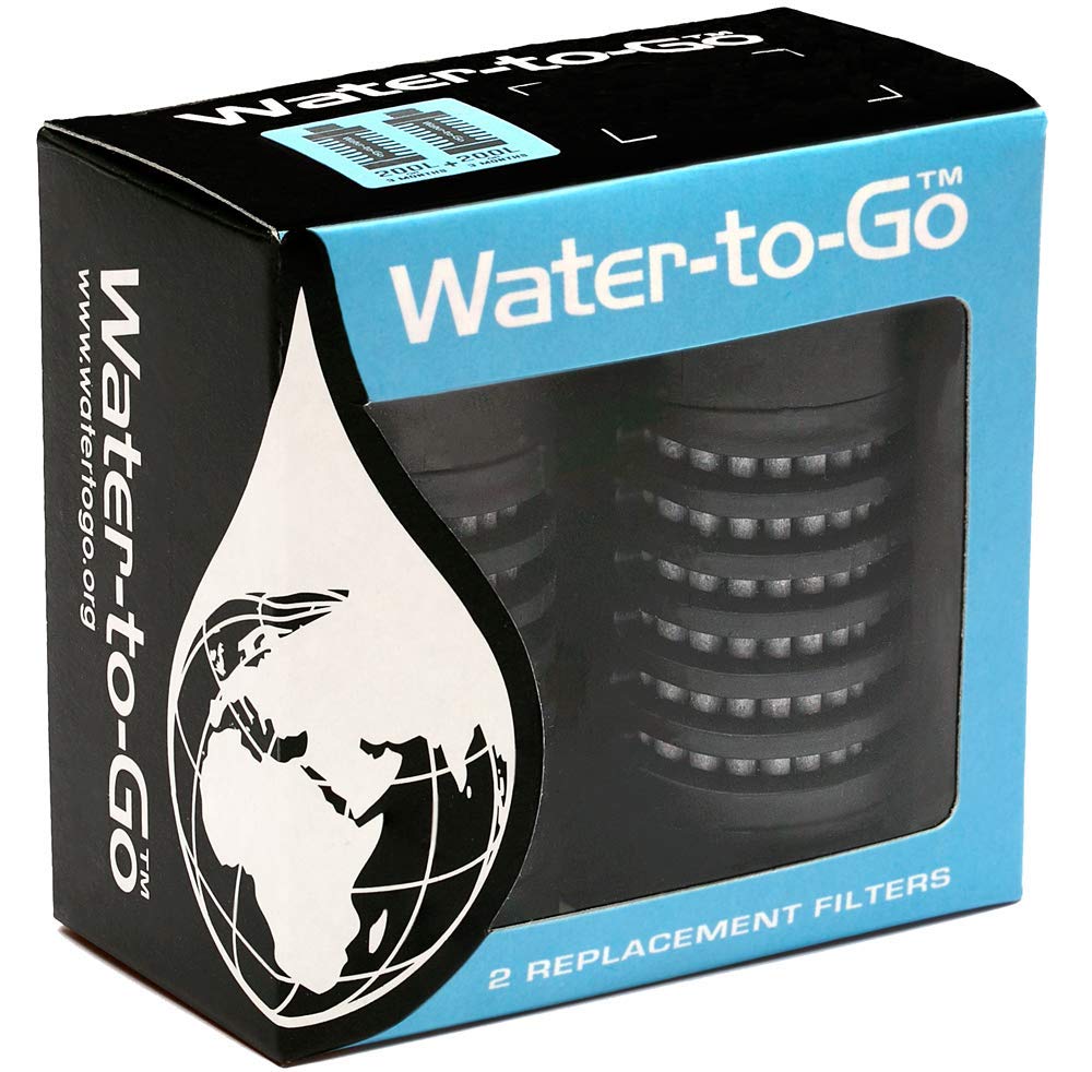 Water-to-Go 200L Filter. Tested internationally Each Filter removes viruses, Bacteria, Protozoa, cysts, Harmful Chemicals, microplastics, Bad Taste and Odour-Fits All Water-to-Go Bottles (Twin Pack)