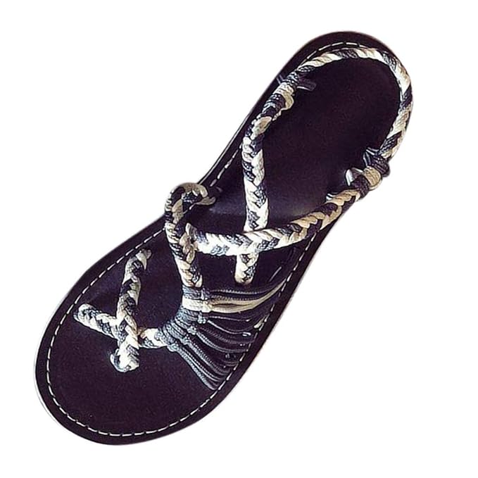 Innerternet Frauen Retro Römischen Strand Schuhe Hanfseil Flip Flops Sandalen Sommer Mode Lässig Krawatte Colorblock Sandalen
