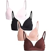 dELiA*s Girls Training Bras - 4 Pack A Cup Molded Bralette - Soft Wireless Training Bras for Girls (32A-36A)