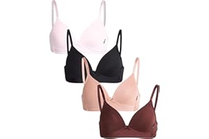 dELiA*s Girls Training Bras - 4 Pack A Cup Molded Bralette - Soft Wireless Training Bras for Girls (32A-36A)