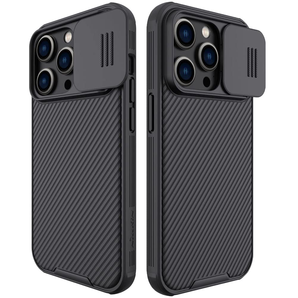 Photo 1 of Mangix for iPhone 14 Pro Max Case with Camera Cover,Slim Fit Thin Polycarbonate Protective Shockproof Cover with Slide Camera Cover, Upgraded Case for Apple iPhone 14 Pro Max (Black)