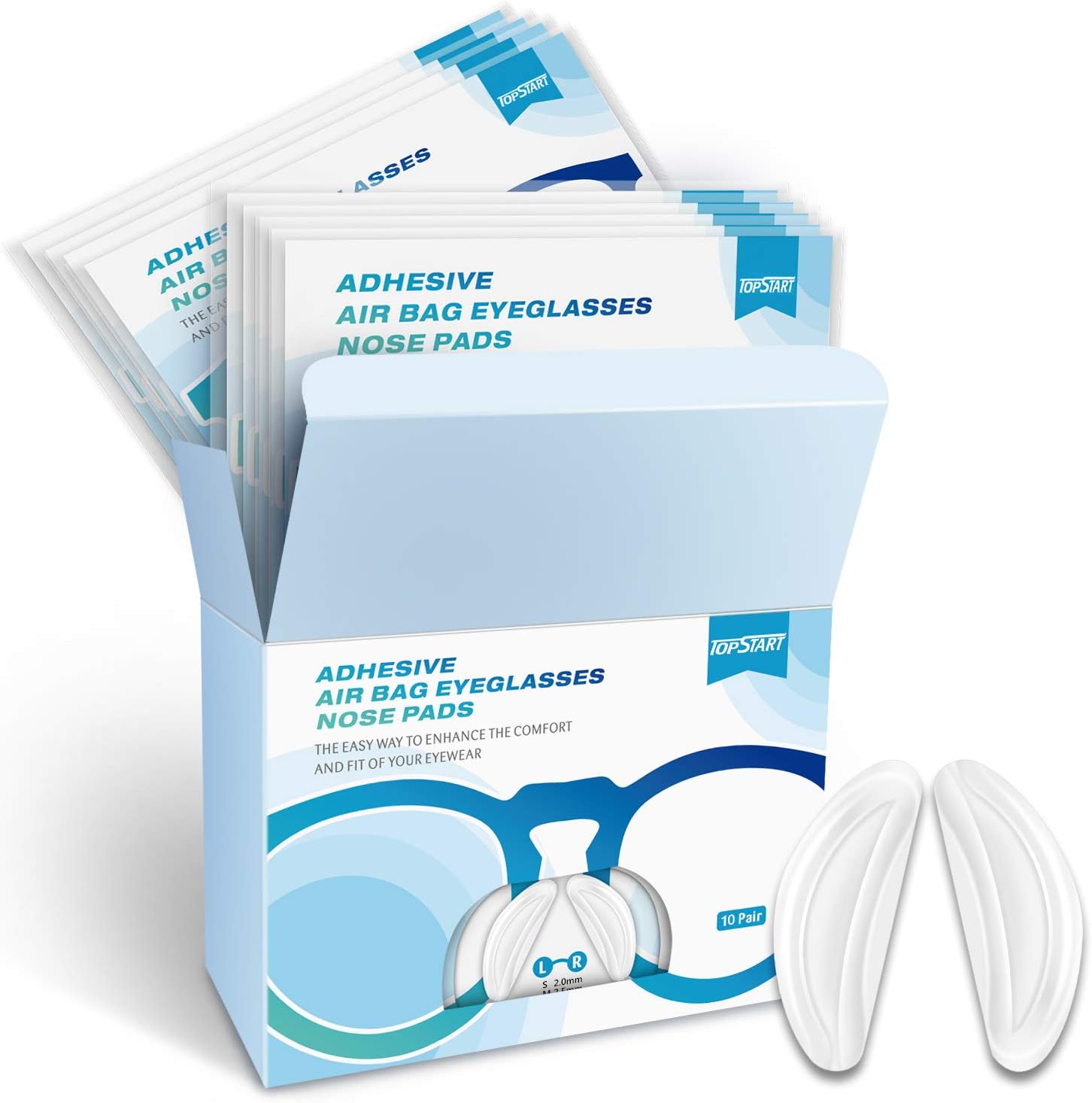 10 Pairs Adhesive Soft Silicone Air Chamber Eyeglass Nose