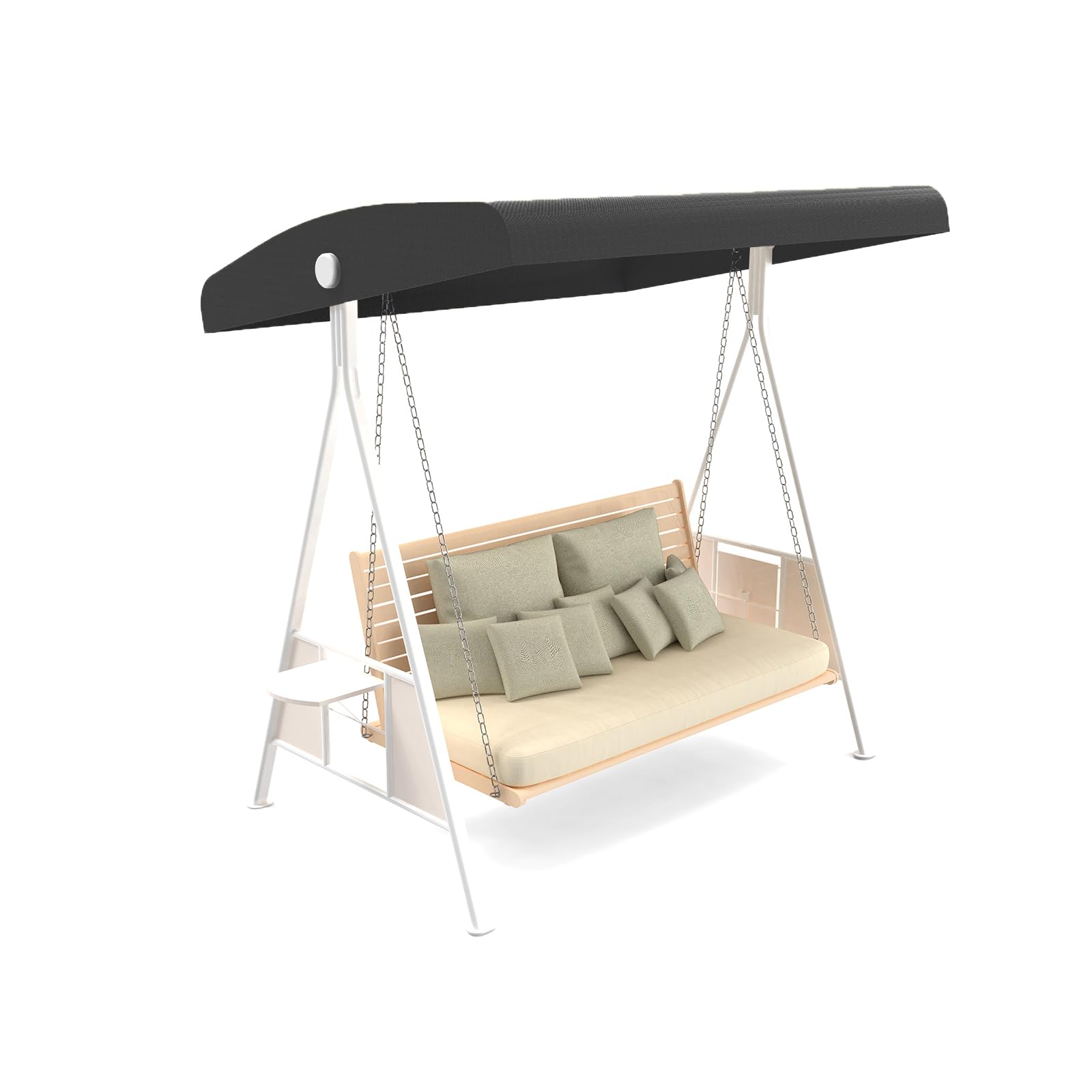 Photo 1 of Outdoor Swing Canopy Replacement Top Cover, Universal Patio Swing Covers 3 Seater, Waterproof Replacement Canopy Outdoor Furniture Cover for Garden Patio Porch Hammock (Black, Medium)