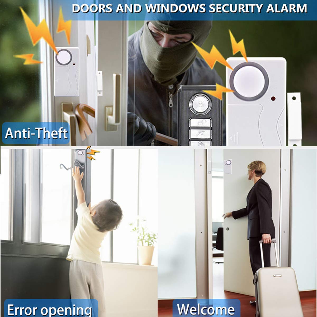 HENDUN Wireless Door Alarm with Remote Contact Sensor Alarm Pack of 1