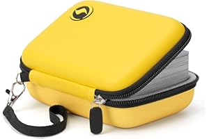 CHUSTORY Card Case for PM PTCG Magic MTG Trading Cards, Card Box Competitive Gaming Specialized Card Box, Holds Up to 3 Decks,Portable Carry Game VS Card Case (Yellow)