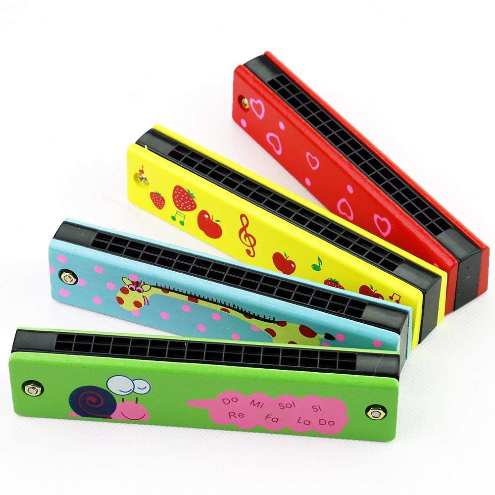 Piokikio Wooden Children Harmonica Instruments Early Education Parent-child Teaching Aids Harmonica