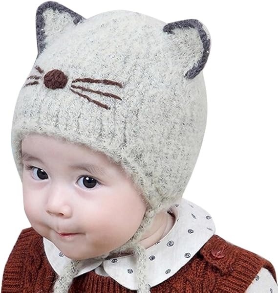 Amazon Co Jp ベビービーニー帽子 Inkach Littleボーイズ ガールズニットウールかぎ針編みイヤーフラップ帽子キッズ冬暖かいキャップ One Size Ht 服 ファッション小物