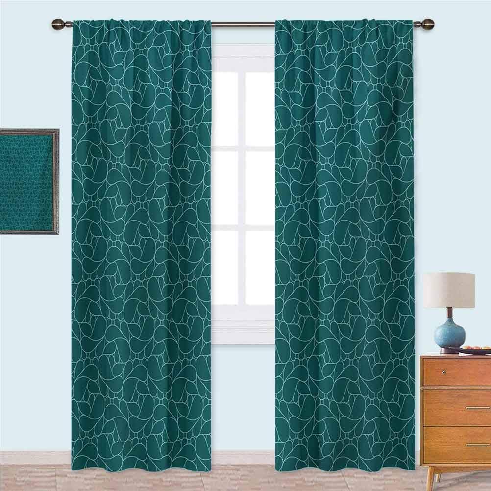 Room Darkening Window Curtains Abstract Line Art Modern Expressionist