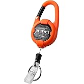 Ciwuzxs Retractable Keychain, Heavy Duty Carabiner Badge Holder, Tactical ID Badge Reel with 32” Steel Retractable Cord, 10 OZ with Badge Strap and Key Ring (Orange, 1 Pack)