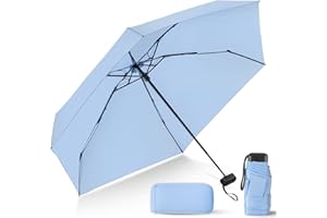LEAGERA Compact Travel Umbrella with Case - Mini Umbrella for Purse, Small Lightweight &Tiny Design Perfect for Parasol Outdoor Sun&Rain Umbrellas