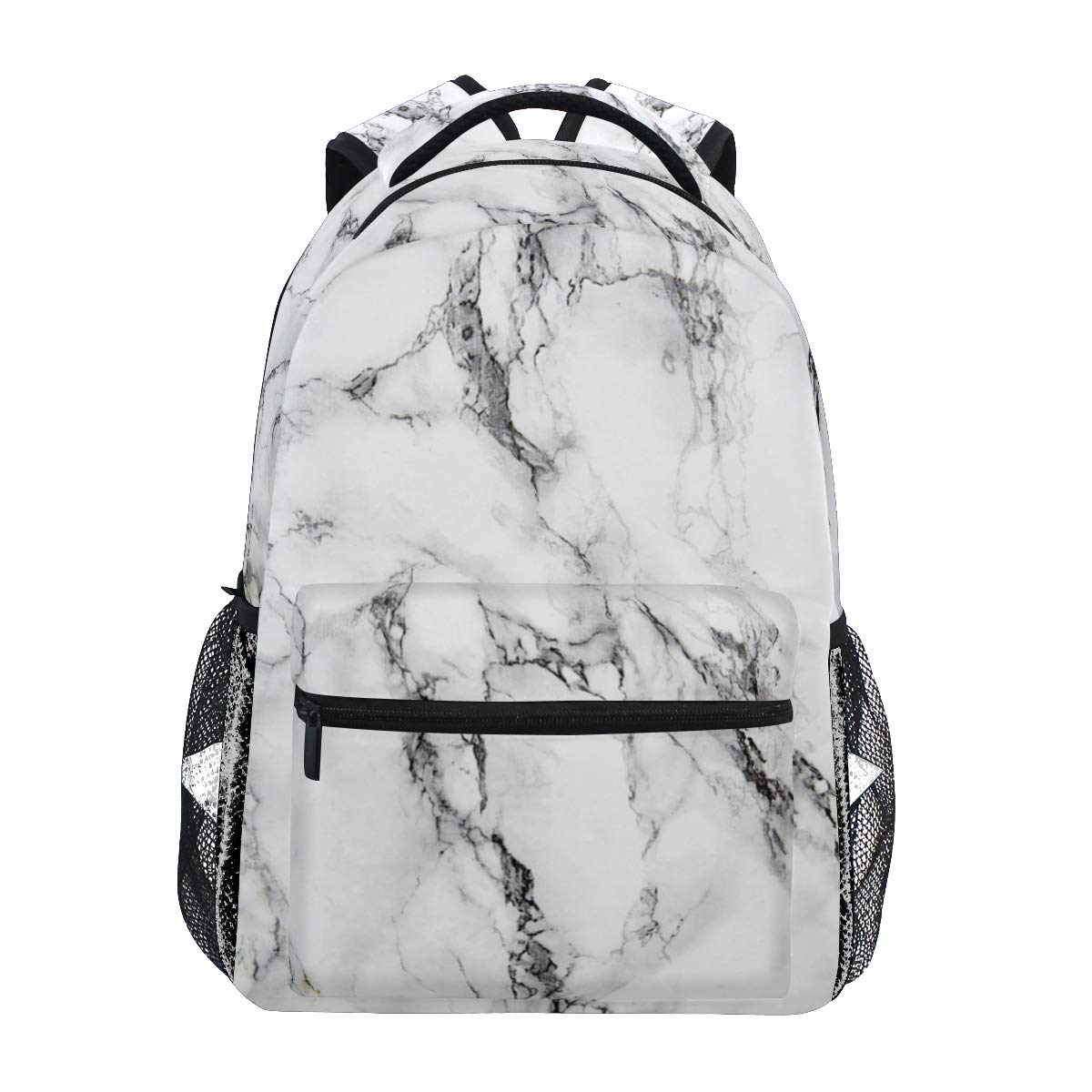 ALAZA Marble Backpacks for School, Elegant Stone Bookbags for Girls Women Kids Teen Toddler Fashion Daypack Rucksack Travel Laptop Bag