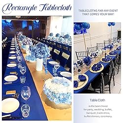 6 Pack Polyester Tablecloths, Royal Blue 90 x 132